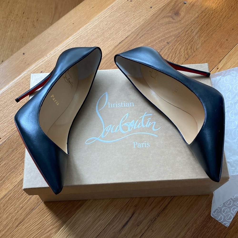 Christian Louboutin Black Leather Pump Kate 100 Heels NWT size 39